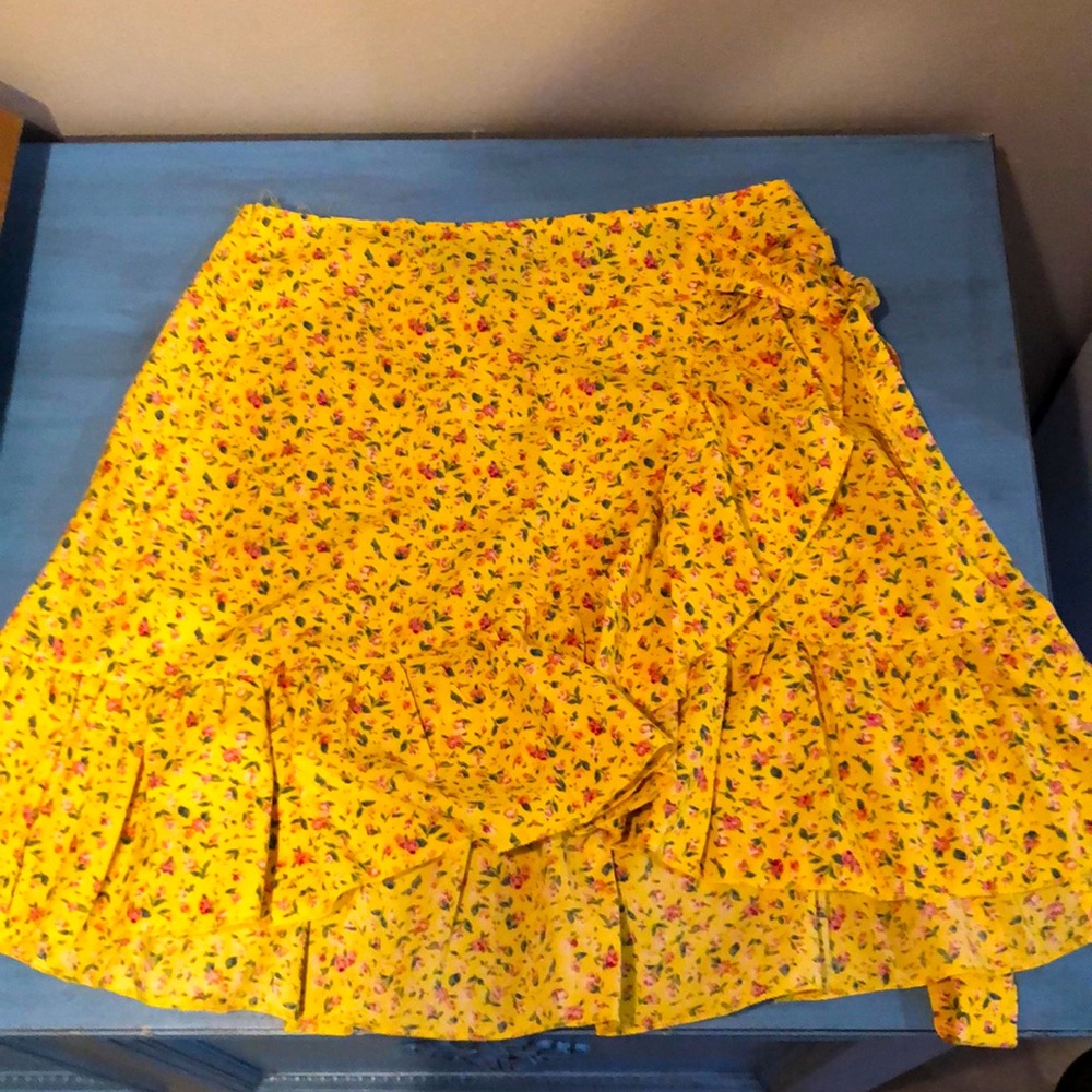 Yellow floral skirt